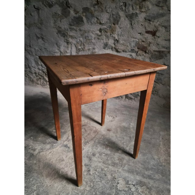 French Pine Side Table with Drawer, 19th Century For Sale - Image 14 of 18