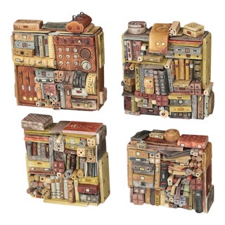 Guy Deltour, Wall Sculptures, 2000s, Mixed Media, Set of 4 For Sale