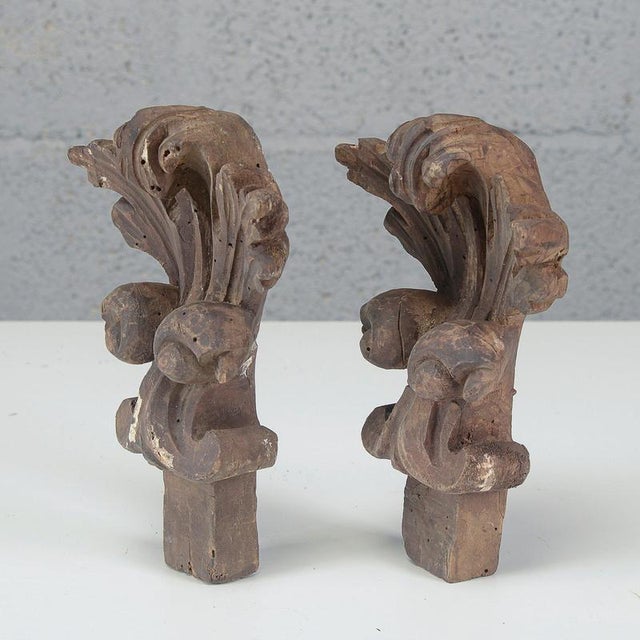 Antique Carved Decorations, 1700s, Set of 2 For Sale - Image 3 of 8