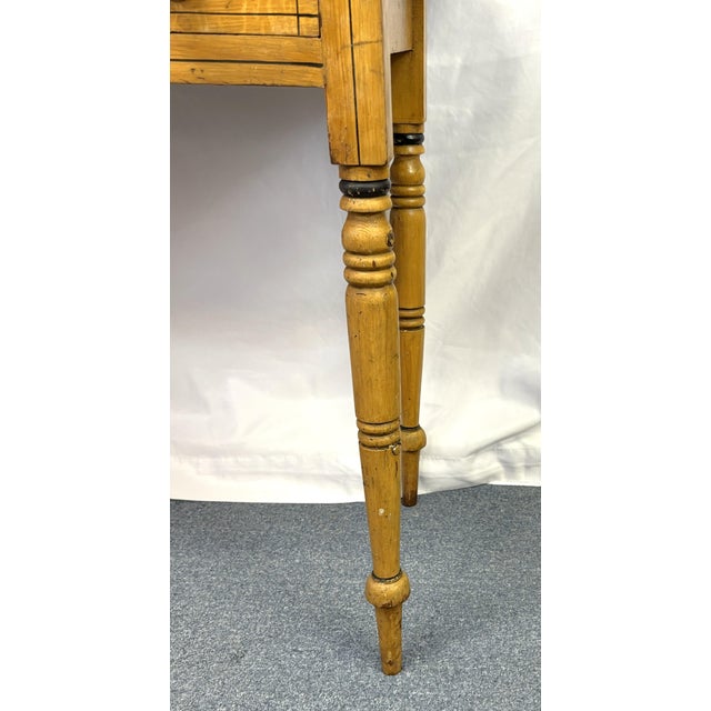 Primitive Farmhouse Handmade and Painted Pine Table With Drawer For Sale - Image 10 of 18