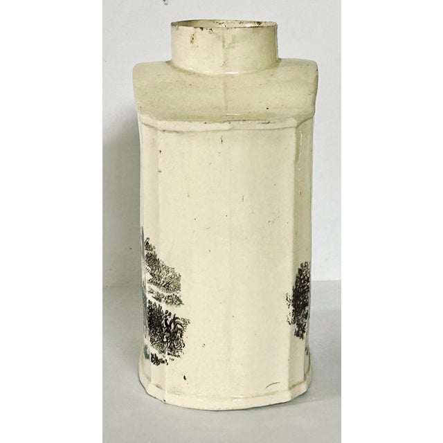 English 18th C. English Transfer Ware Tea Caddy For Sale - Image 3 of 8