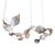 Dune 8 Curve Chandelier with Silver Anodized Shades by Daniel Becker Moss Objects For Sale