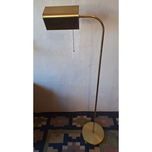 Mid-Century Modern Brass Bankers Adjustable Floor Lamp, 1970s For Sale - Image 11 of 11