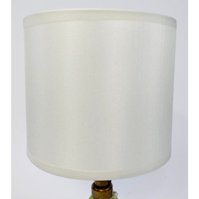 Ceramic Vintage Capodimonte Style Floral Basket Motif Lamp For Sale - Image 7 of 8