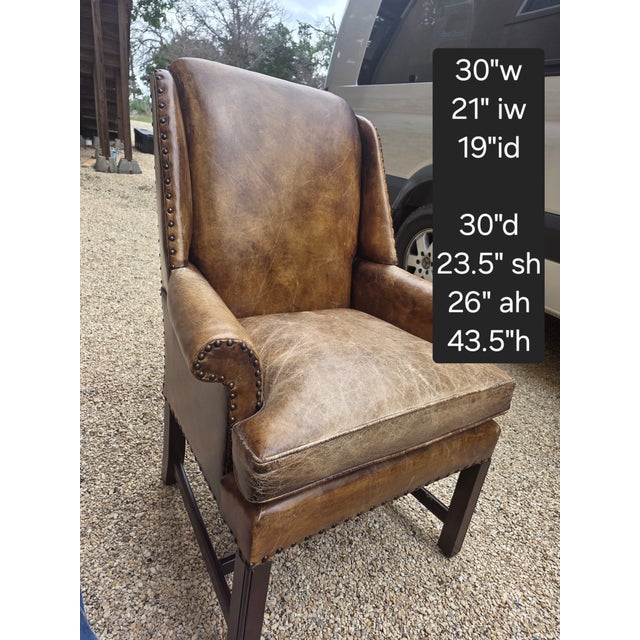 Pair of Henredon Leather Armchairs For Sale - Image 11 of 18