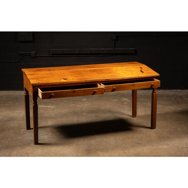 Arts & Crafts Antique Oak Arts & Crafts Writing Desk For Sale - Image 3 of 8