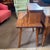 1960s Cowboy Ranch Style Two Tiered Splayed Leg Oak Stand Table For Sale - Image 4 of 4