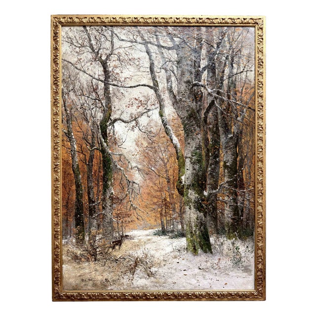 Düsseldorf, Winter Silence, 1894, Oil on Canvas For Sale