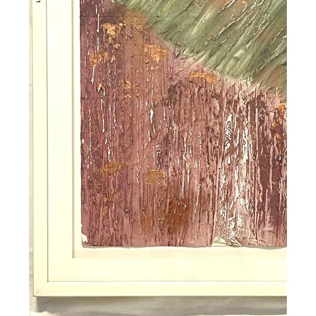 Wood Original Becky Sansing (American, 20th Century) Framed Mixed Media Art Titled Brilliance III For Sale - Image 7 of 12
