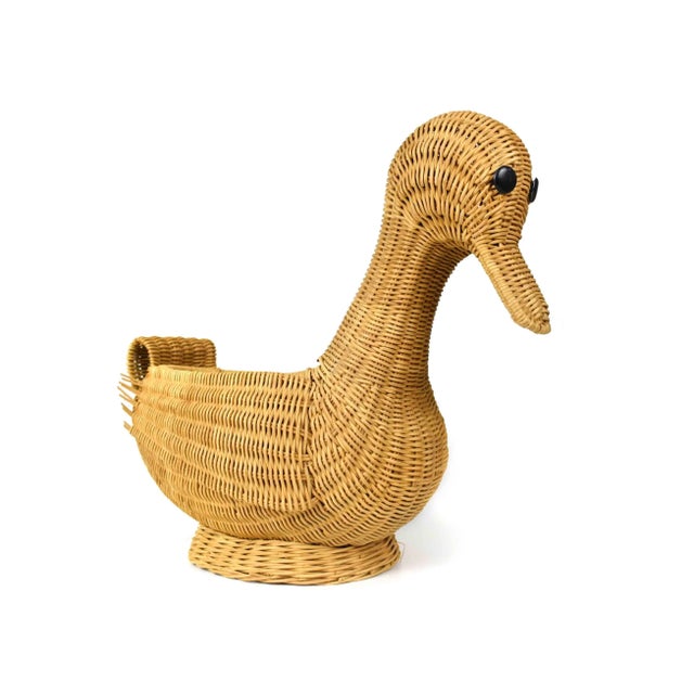 Wood Mid 20th Century Hand Woven Duck Bird Basket For Sale - Image 7 of 10
