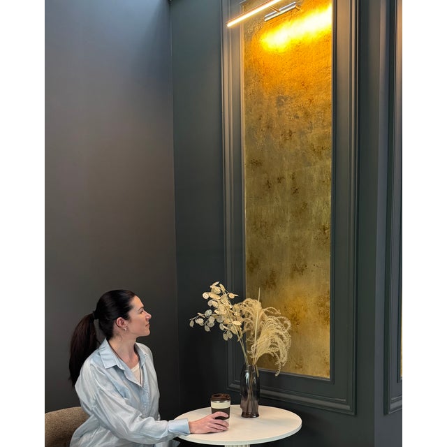 Metal Gold Oxide Wallpaper Sample – Handcrafted Luxury Metallic Surface for High-End Interiors & Statement Walls For Sale - Image 7 of 12