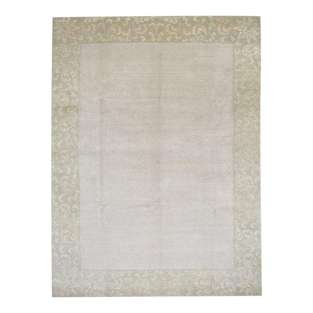 1990s Handwoven Transitional Tibetan Area Rug 9x13 For Sale