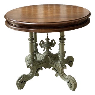 Late 19th Century French Country Victorian Refinished Parlor Table For Sale