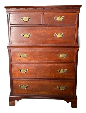 Kindel Furniture Chippendale Style Cherry Chest of Drawers.