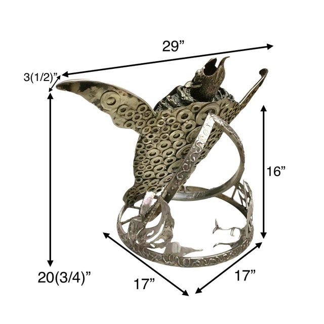 This large, heavy metal turtle statue is a unique and custom one-of-a-kind piece that comes with a base for stability....