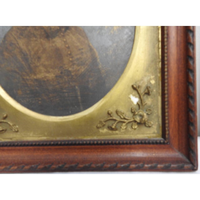 Victorian Early 20th Century Lady and Gentleman Oil on Board Set of Two Framed Paintings For Sale - Image 3 of 9