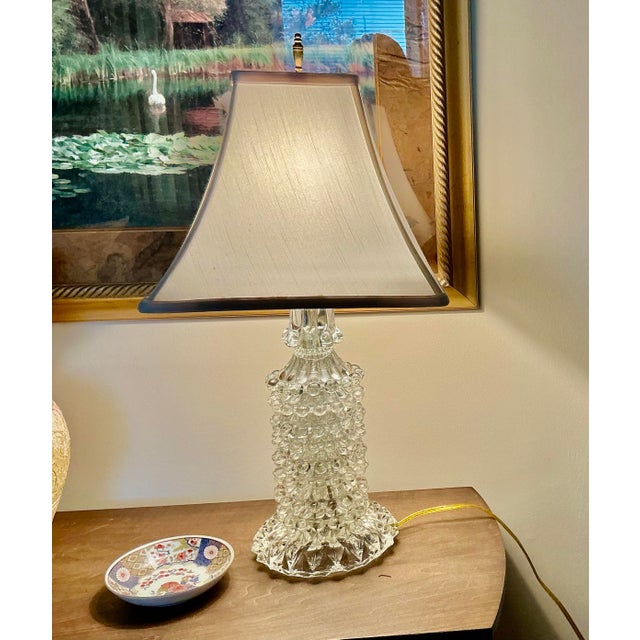 Metal Vintage Carl Fagerlund Style Mid Century Glass Lamp For Sale - Image 7 of 18