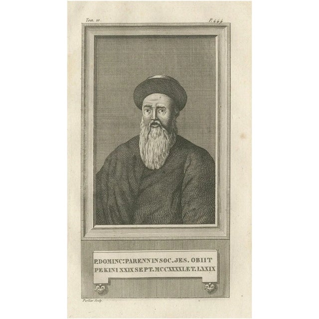 Portier, Father Dominique Parrenin, Jesuit Missionary in China, 1790, Print For Sale
