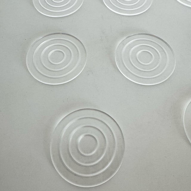 Mid Century Modern Circular Lucite Coasters - Set of 8 | Chairish