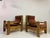 Brown Set of Mid-Century Chunky Armchairs, 1960s For Sale - Image 8 of 17