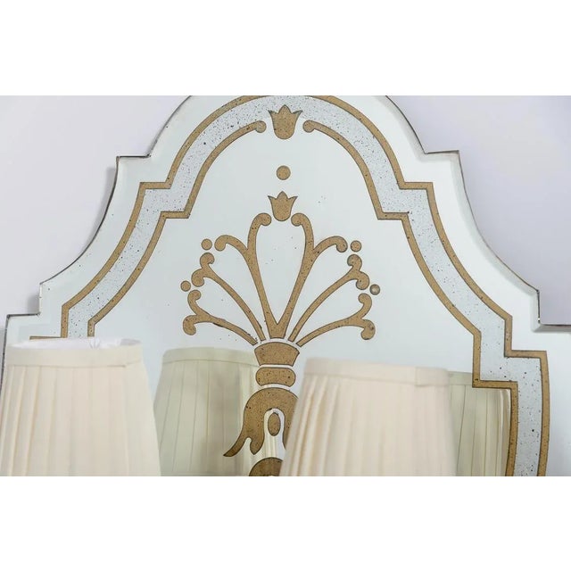 Pair French Eglomise Mirrored Wall Sconces,1950 France. For Sale In West Palm - Image 6 of 10
