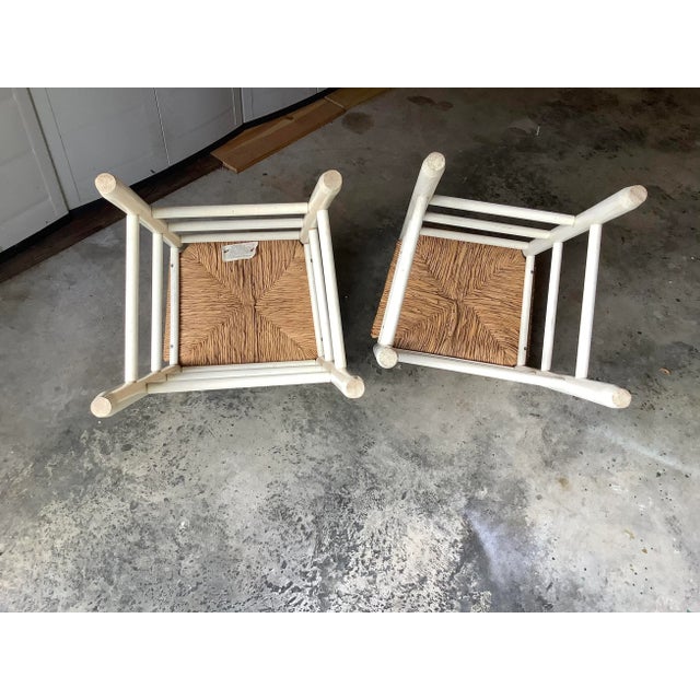 1980s Vintage Carved Bow Bar Stools - a Pair For Sale - Image 10 of 13
