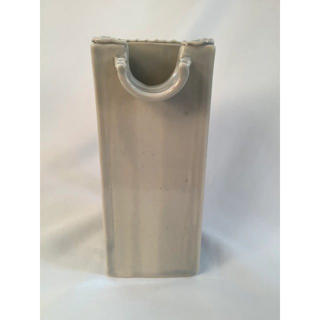 Ivory 1970s Handmade Glazed Pottery Pitcher For Sale - Image 8 of 11