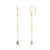 Metal Handcrafted Emerald Drop Chain Earrings in 14k Yellow Gold With Fishhook Closure- A Pair For Sale - Image 7 of 12