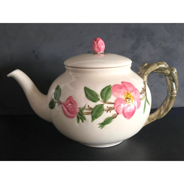 Mid-Century Modern Mid 20th Century Franciscan Desert Rose Teapot For Sale - Image 3 of 13