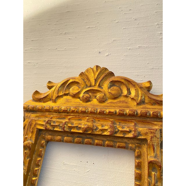 Rectangular Frame in Gold Leaf Gilded Wood, 1980s For Sale - Image 11 of 12