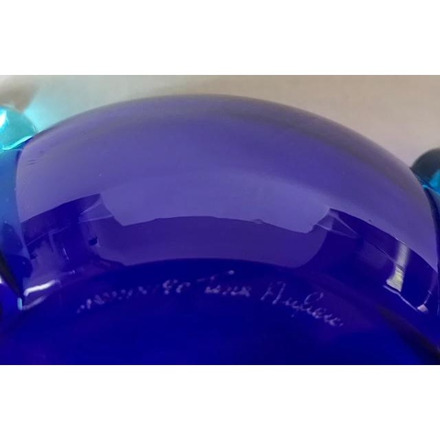 Glass Late 20th Centry Rosmonda Murano Blue Glass Vase by Venini Made in Italy For Sale - Image 7 of 10