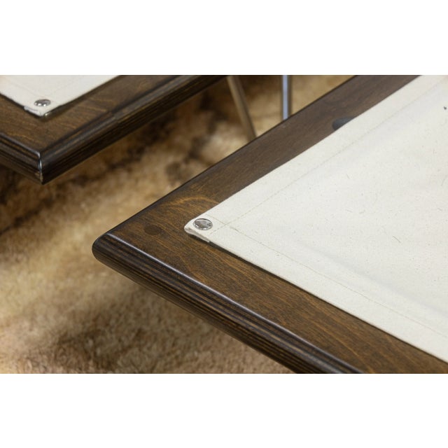 Wood Pair of Modernica Case Study Hairpain Leg Walnut Wood Twin Bed Frames For Sale - Image 7 of 8