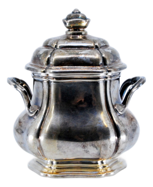 Silver Sugar Bowl with Two Smooth Handles