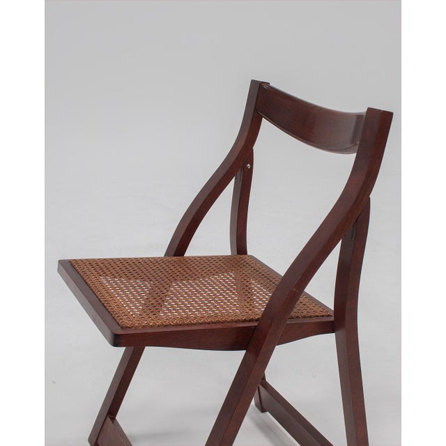 Wood Wooden Folding Chairs in the style of Aldo Jacober, Set of 4 For Sale - Image 7 of 11