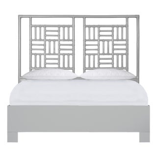 Finn Platform Bed Queen - Light Gray For Sale