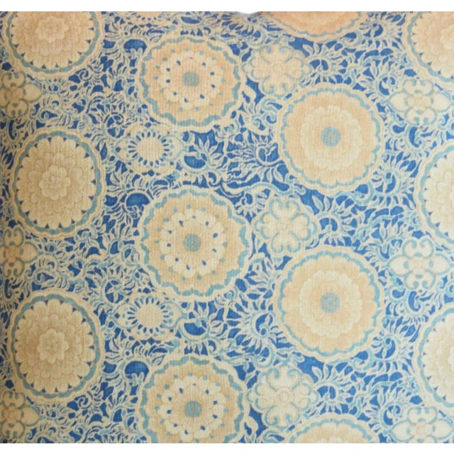 Beautiful Designer Susan Tucker Floral Feather/Down Linen Pillow 21" Square For Sale - Image 4 of 7