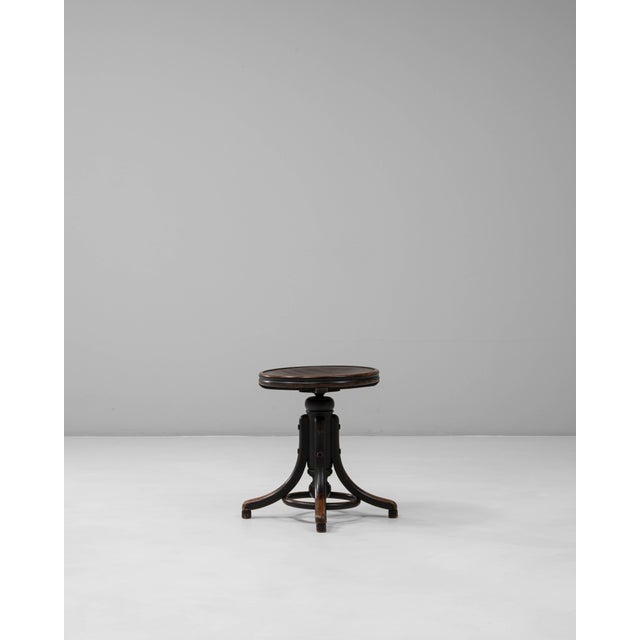 1920s Austrian Industrial Wooden Swivel Stool For Sale - Image 16 of 18