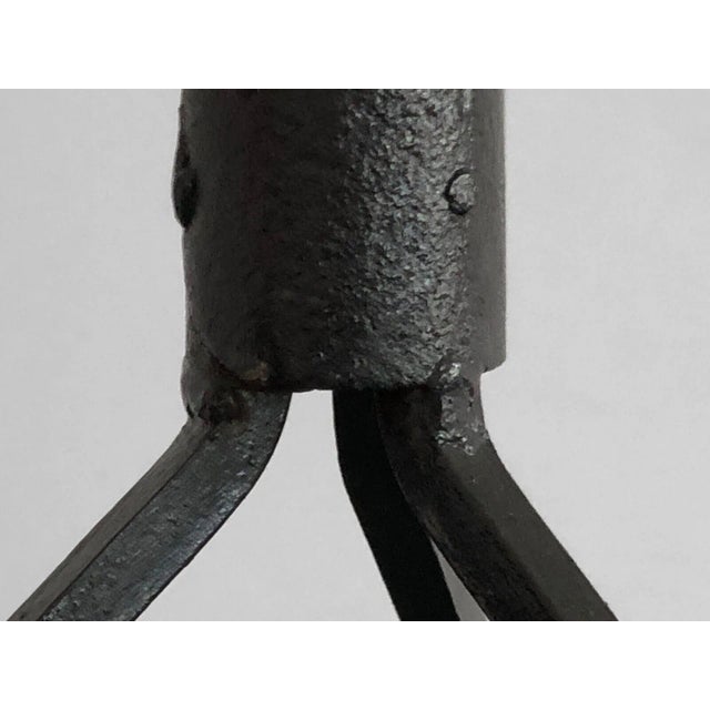 1960s Vintage French Brutalist Candlestick in Wrough Iron, 1960s For Sale - Image 5 of 13