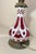 Antique 1800's Cut to Clear Cranberry Glass Stourbridge Bronze Oil Table Lamp For Sale - Image 11 of 14