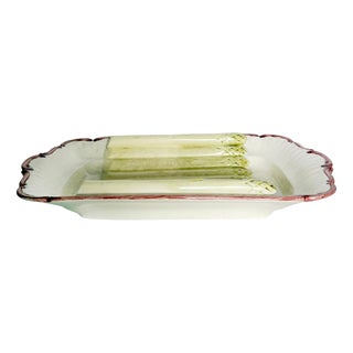 19th Century Ceramic Asparagus Serving Dish, France For Sale