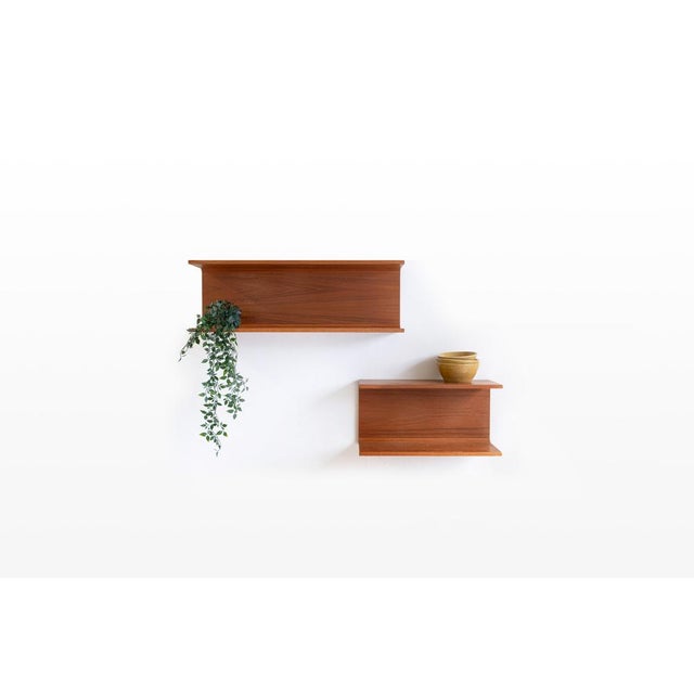 Mid-Century Modern Wall Shelves by Pedersen & Hansen, 1960s, Set of 2 For Sale - Image 3 of 6