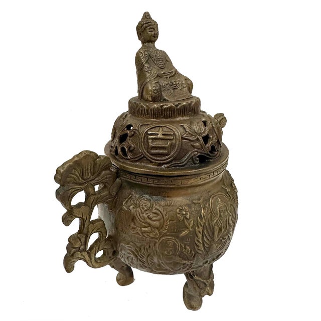 Mid 20th Century Tibetan Buddhist Tripod Incense Burner (Censer) For Sale - Image 14 of 18