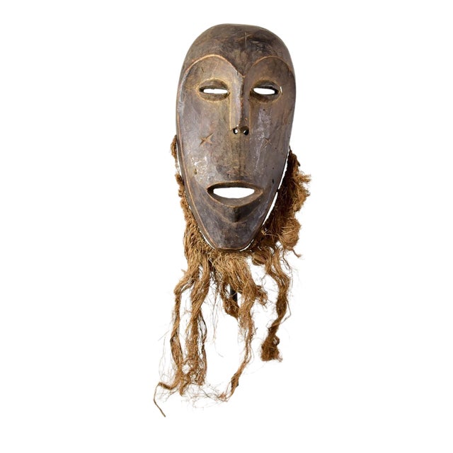 Early 20th Century Lega Bearded Bwami Society Mask For Sale