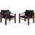 Vintage Leather and Wood Safari Armchairs by Maurice Burke for Arkana, Set of 2 For Sale - Image 14 of 14