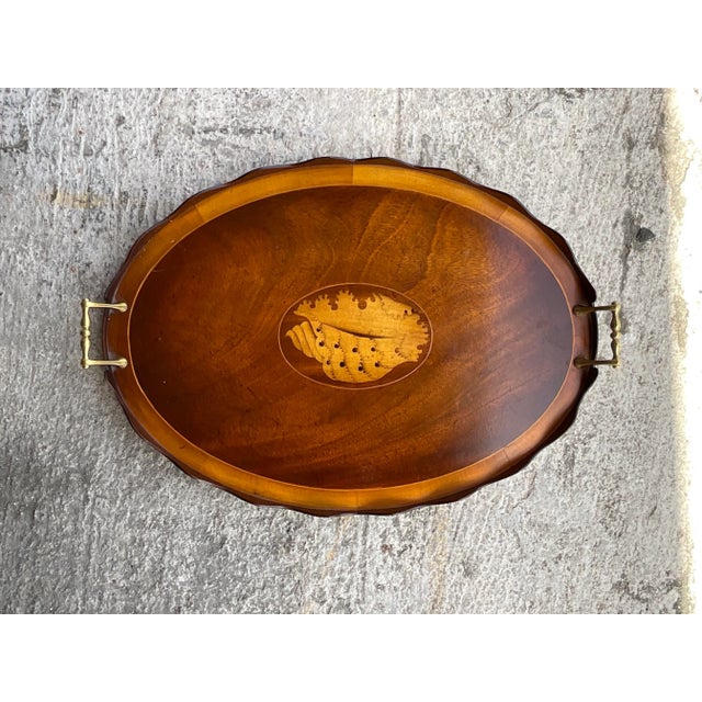 Vintage Coastal Marquetry Shell Tray For Sale In West Palm - Image 6 of 6