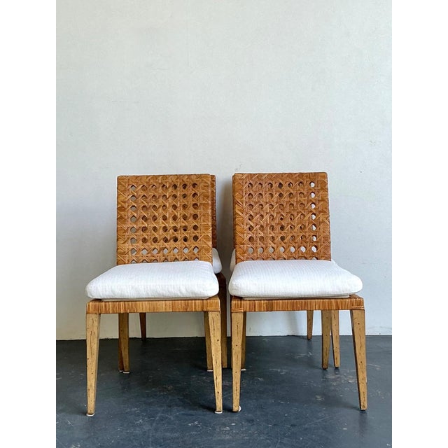 Vintage Woven Cane Dining Chairs - Set of 4 For Sale - Image 11 of 18
