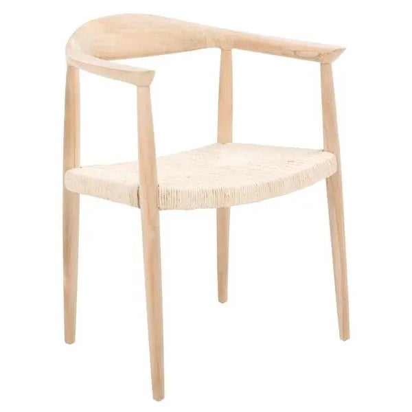 Safavieh Volta Foc Twist Accent Chair - Unfinished Natural Teak/Natural Foc Twist For Sale - Image 4 of 11