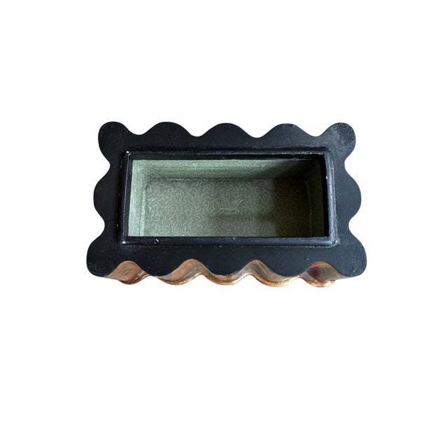 Black Vintage Gold and Black Chinoiserie Box With Bamboo Motif For Sale - Image 8 of 18