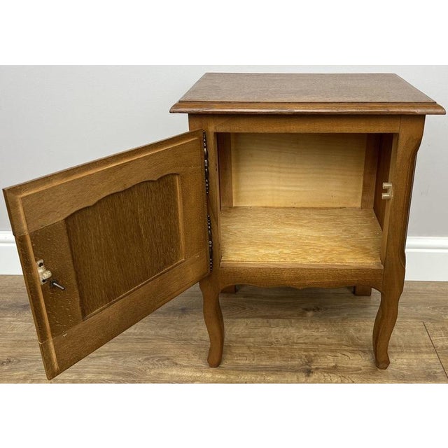 Vintage Louis French Oak Nightstands, Set of 2 For Sale - Image 10 of 14
