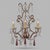 Three-Light Louis XV Style Wall Sconces in Gilt Iron with Glass Beads and Crystal Drops, 1930s, Set of 2 For Sale - Image 4 of 9